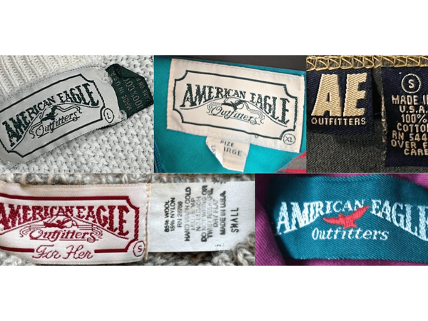 Bold Block-Letter Eagle Tags label