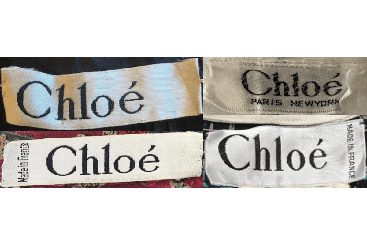 1970s Italic Script Tags label