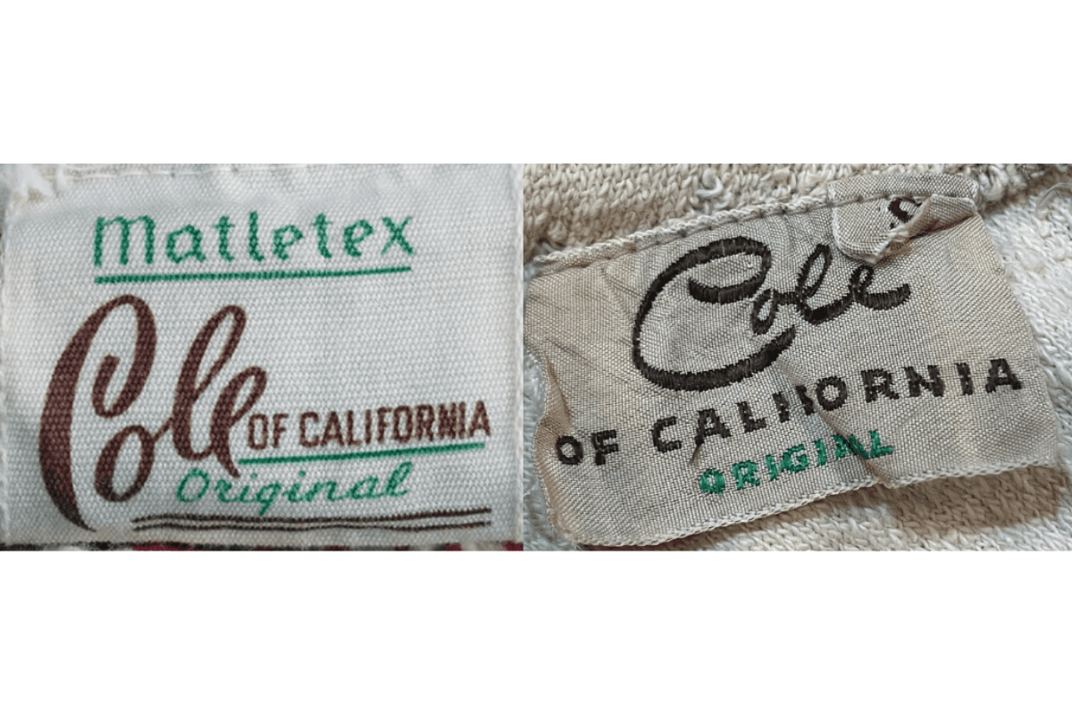 1940s Cursive Cole Tags label