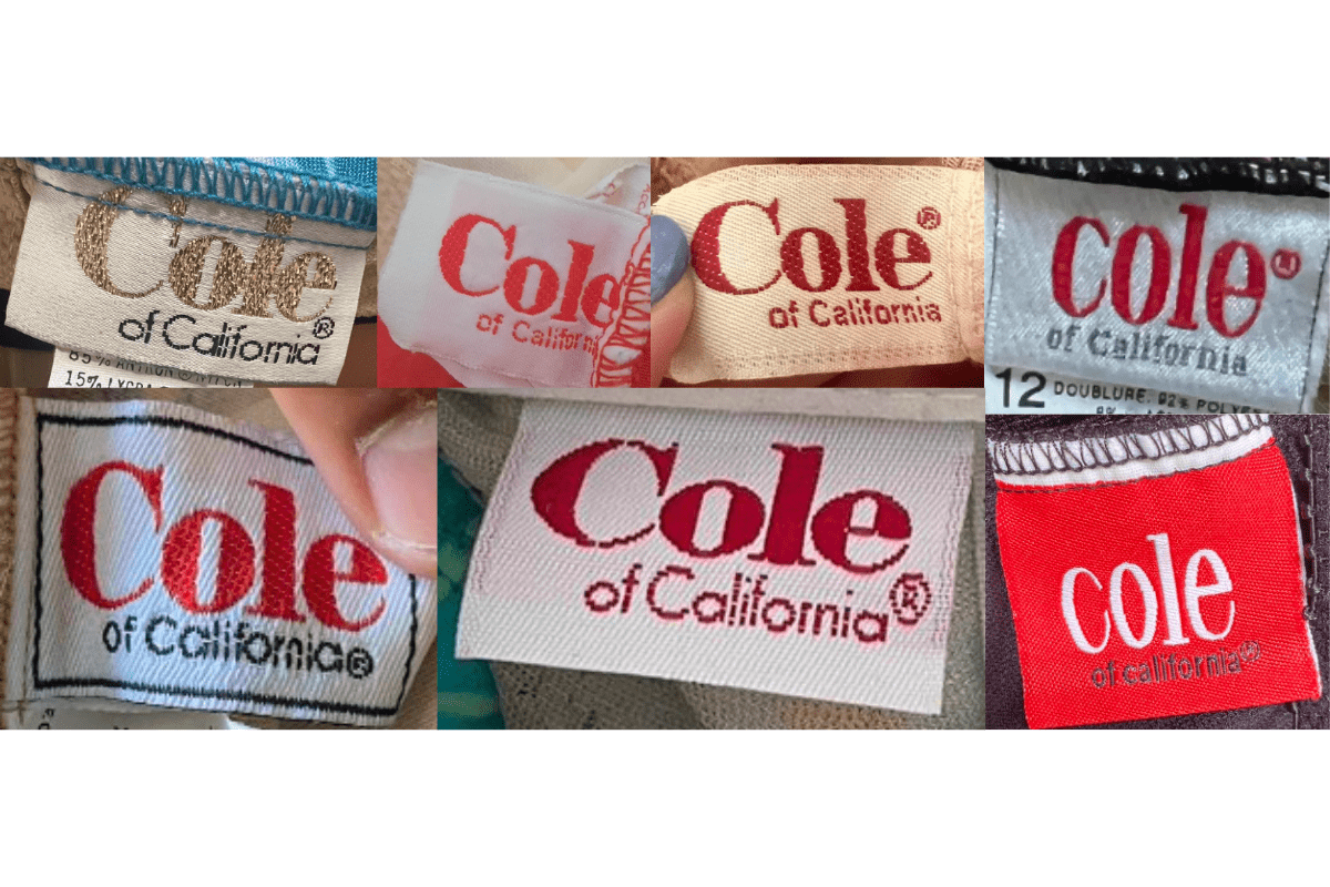 1980s Colorful Red Logo Tags label