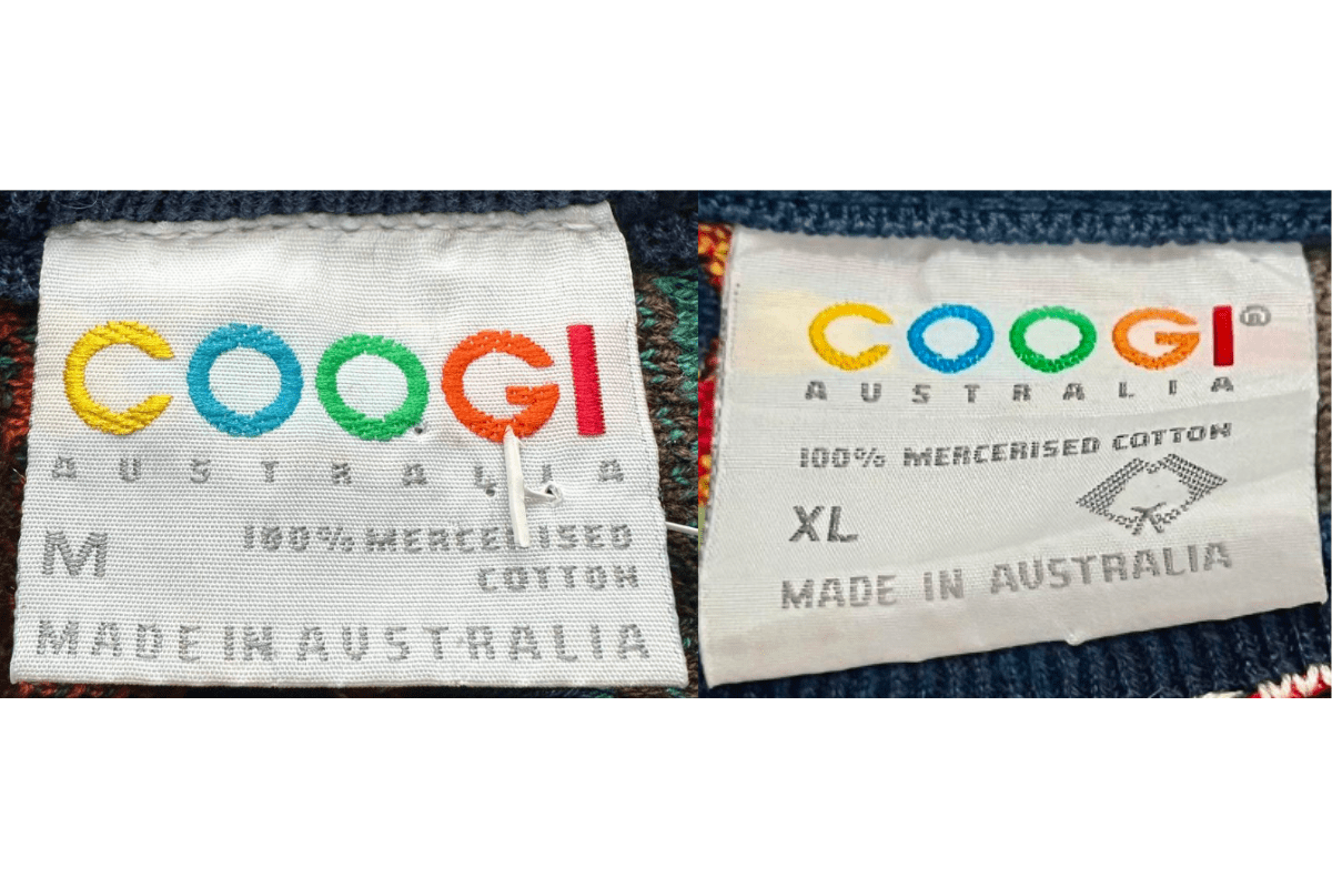 1980s Plain Block Letter Tags label