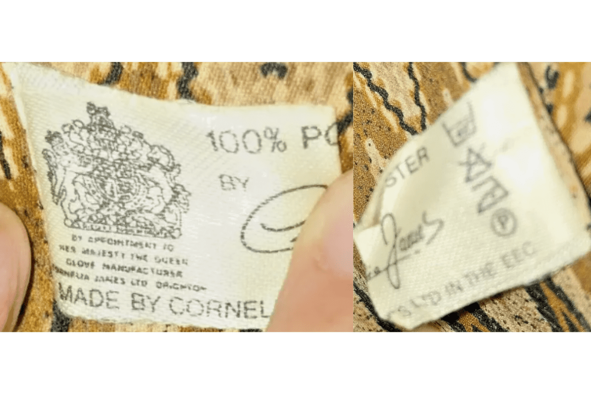 1980s Royal Warrant Polyester Tags label