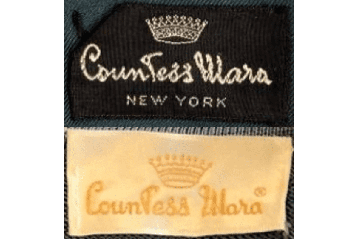 1950s Crown Cursive Tags label