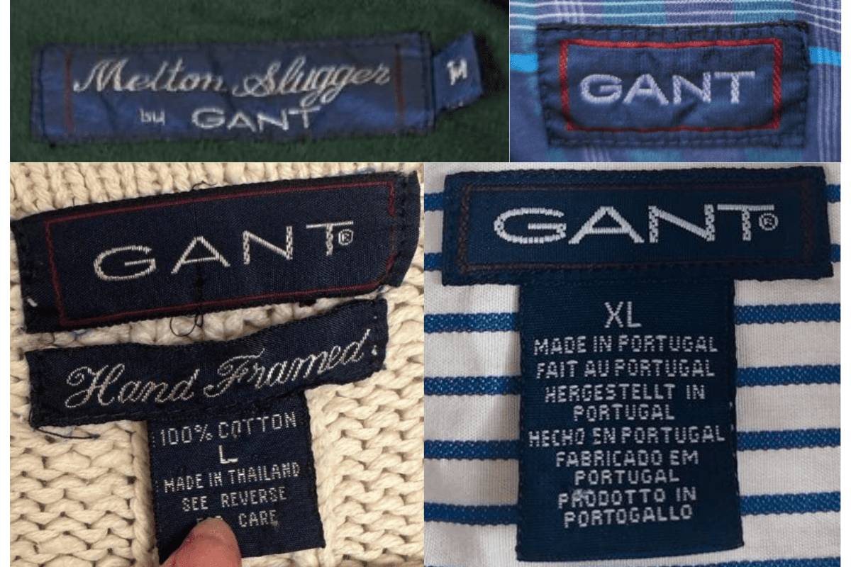 1980s vintage GANT tags label