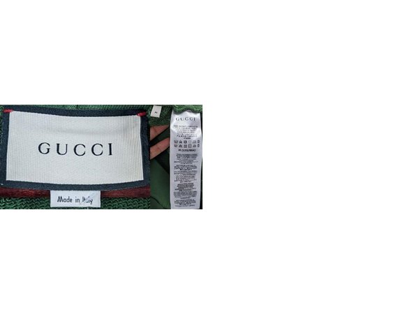 Beige Tag, Green Border label