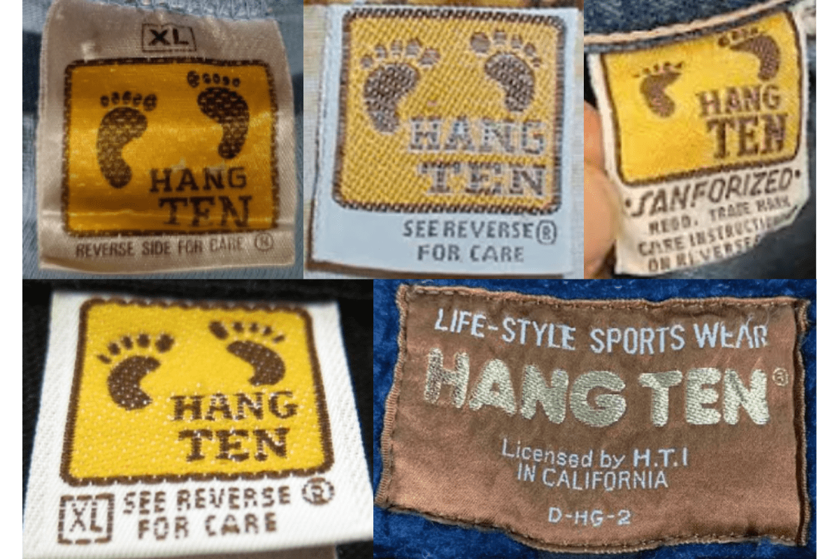 1970s vintage Hang Ten tags label
