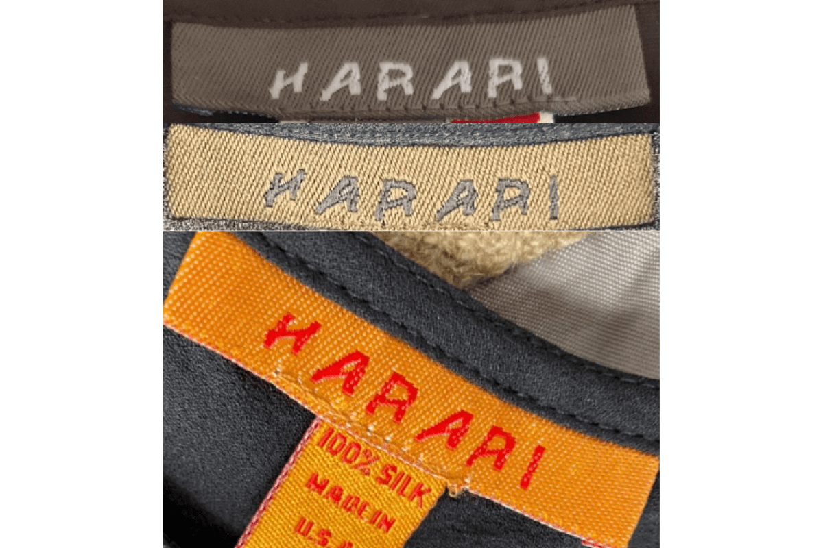 2000s vintage Harari tags label