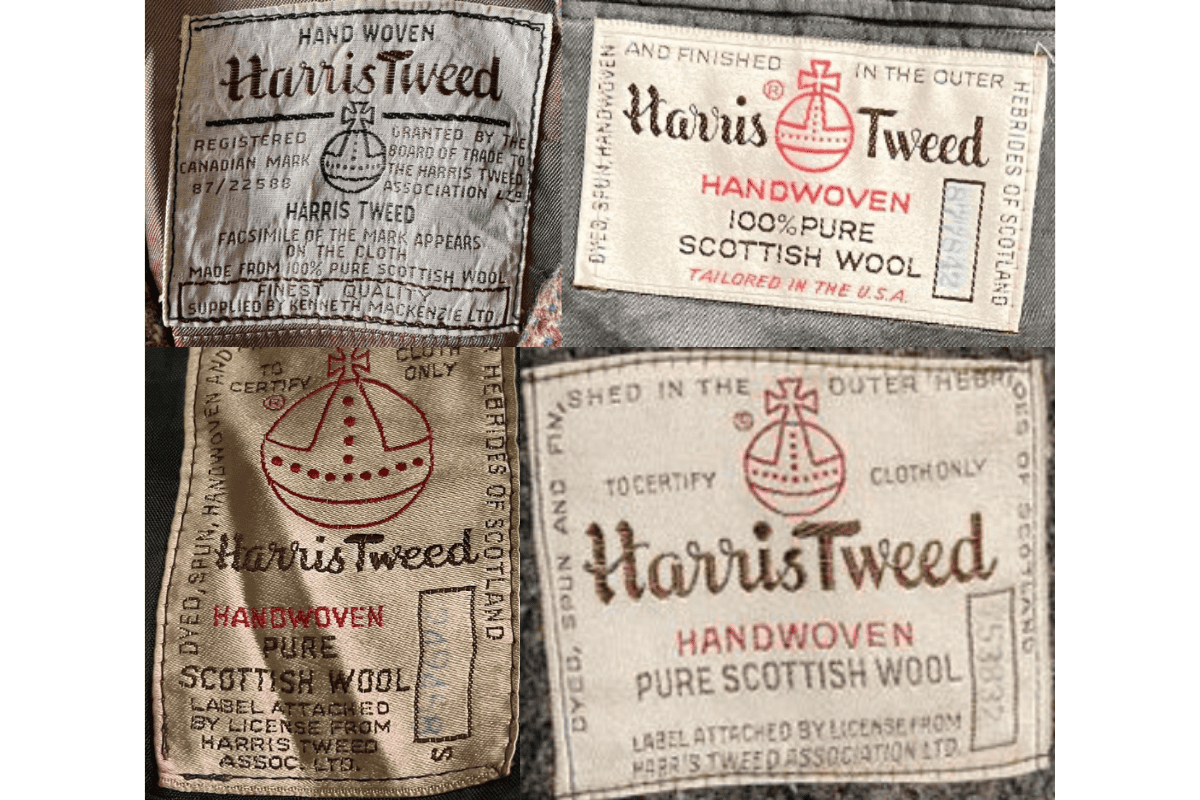 1950s vintage Harris Tweed tags label