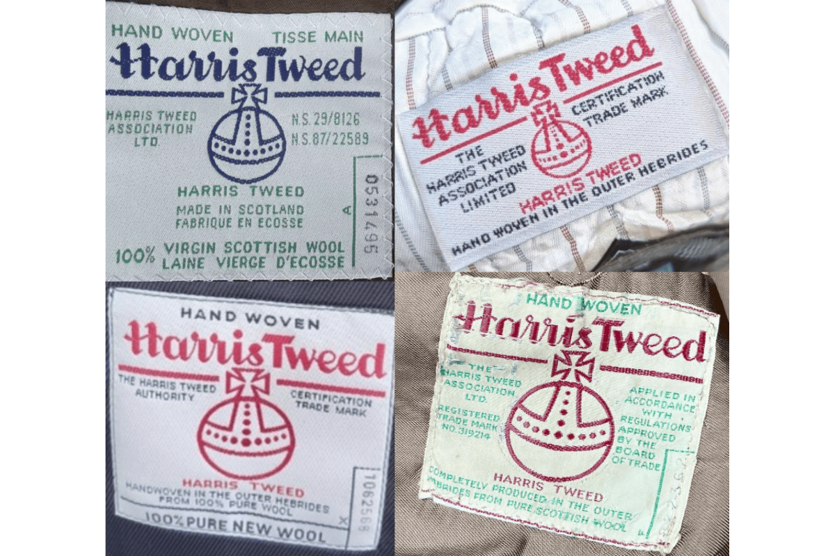 1980s vintage Harris Tweed tags label