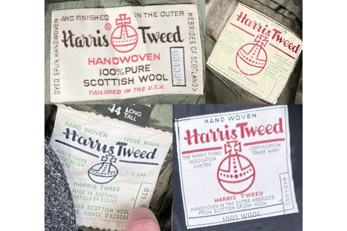 1990s vintage Harris Tweed tags label