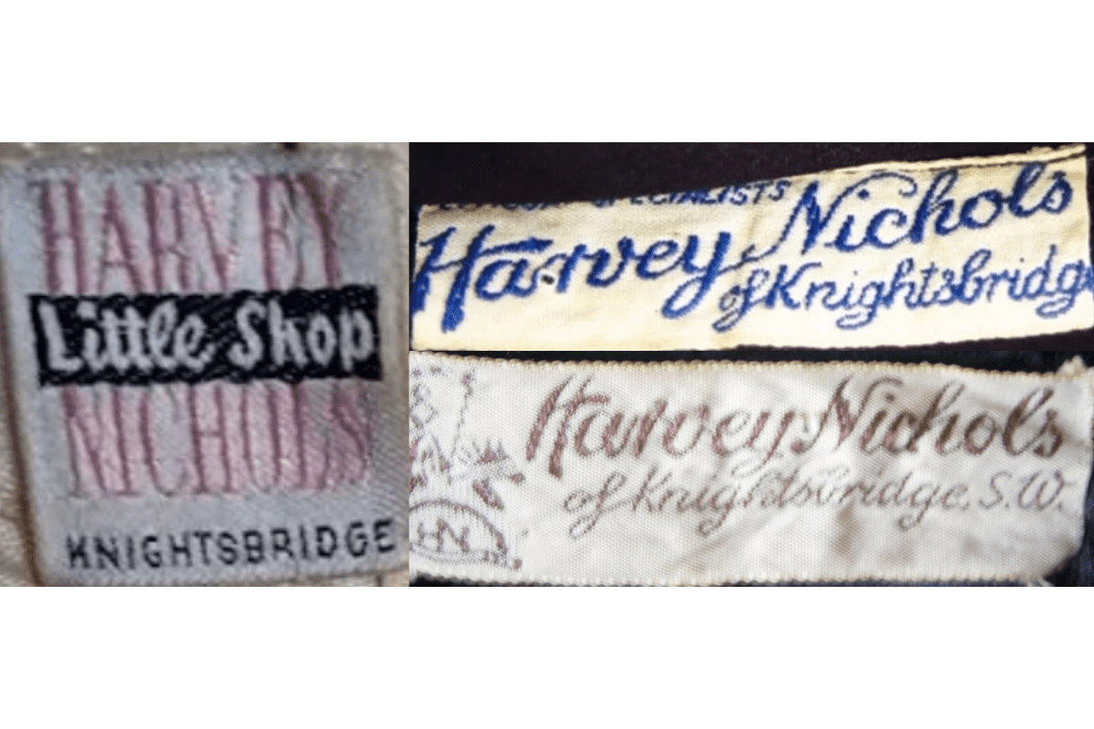 1940s vintage Harvey Nichols tags label