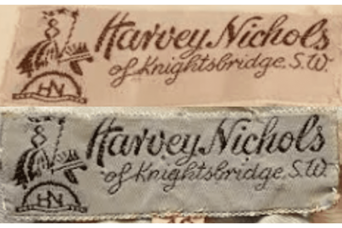 1950s vintage Harvey Nichols tags label
