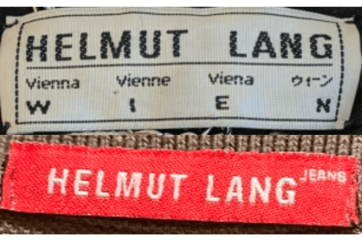 1980s vintage Helmut Lang tags label