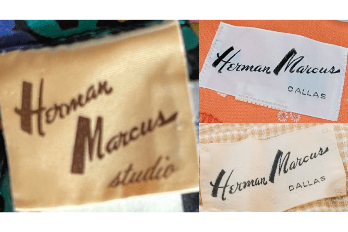 1960s vintage Herman Marcus tags label