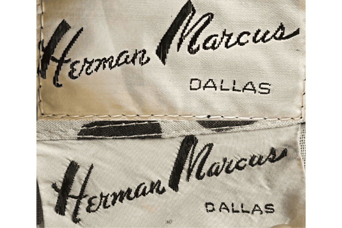 1980s vintage Herman Marcus tags label