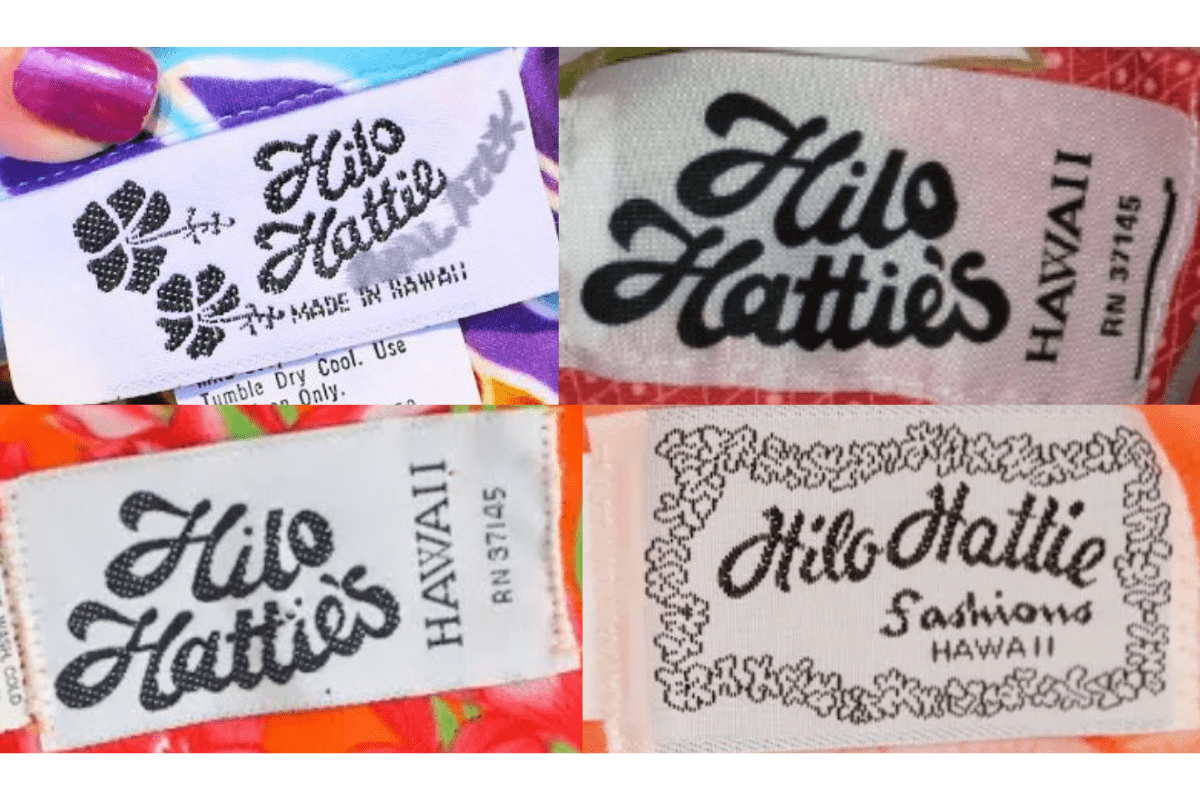 1970s vintage Hilo Hattie tags label