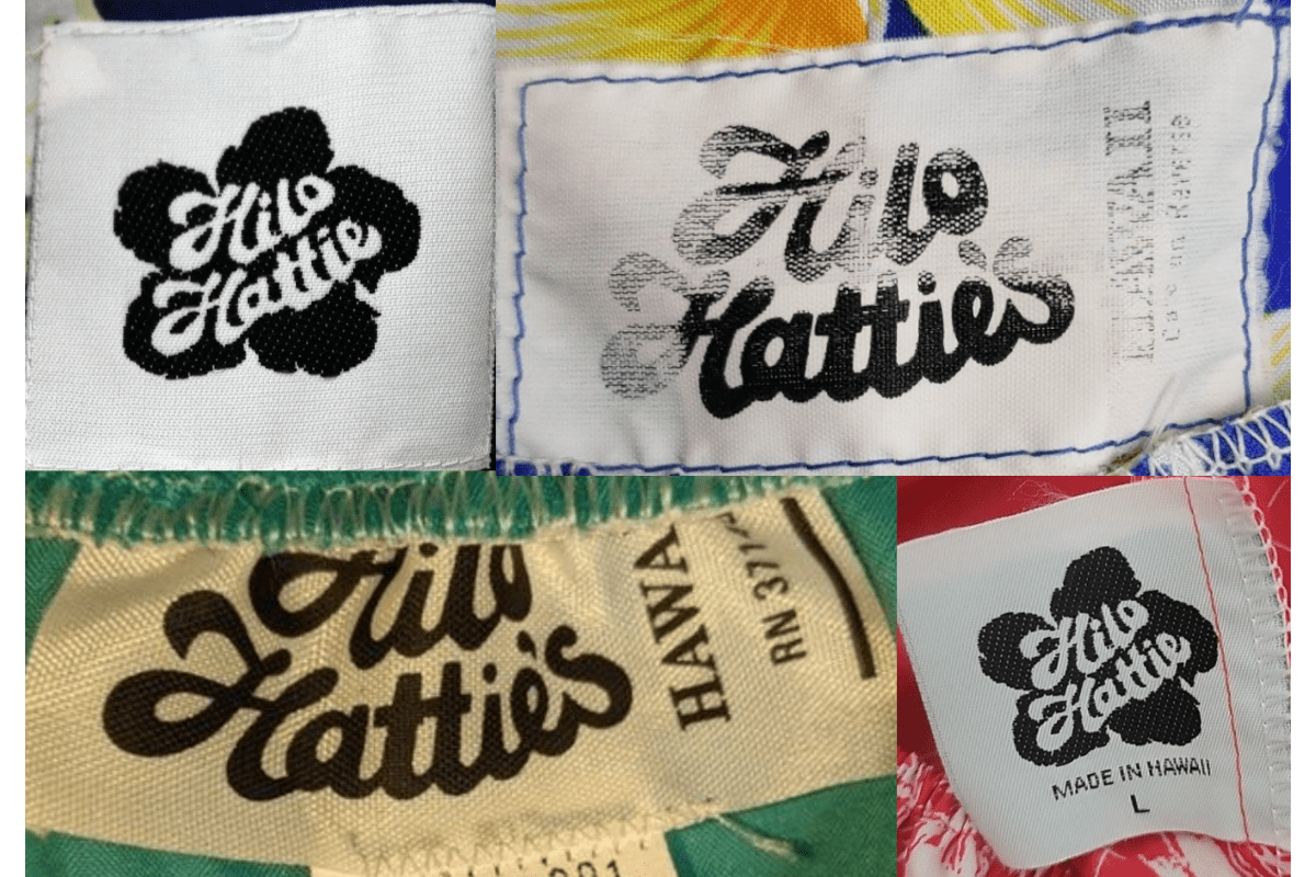 1980s vintage Hilo Hattie tags label