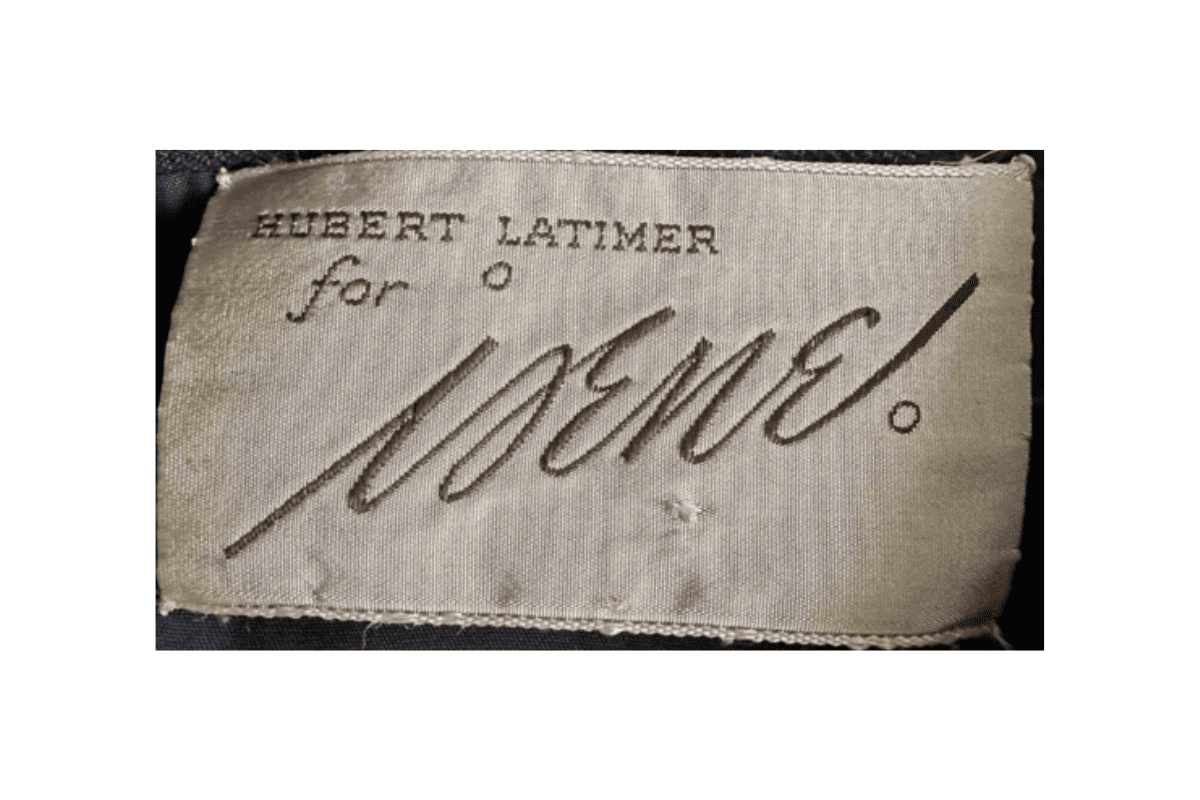 1960s vintage Hubert Latimer tags label