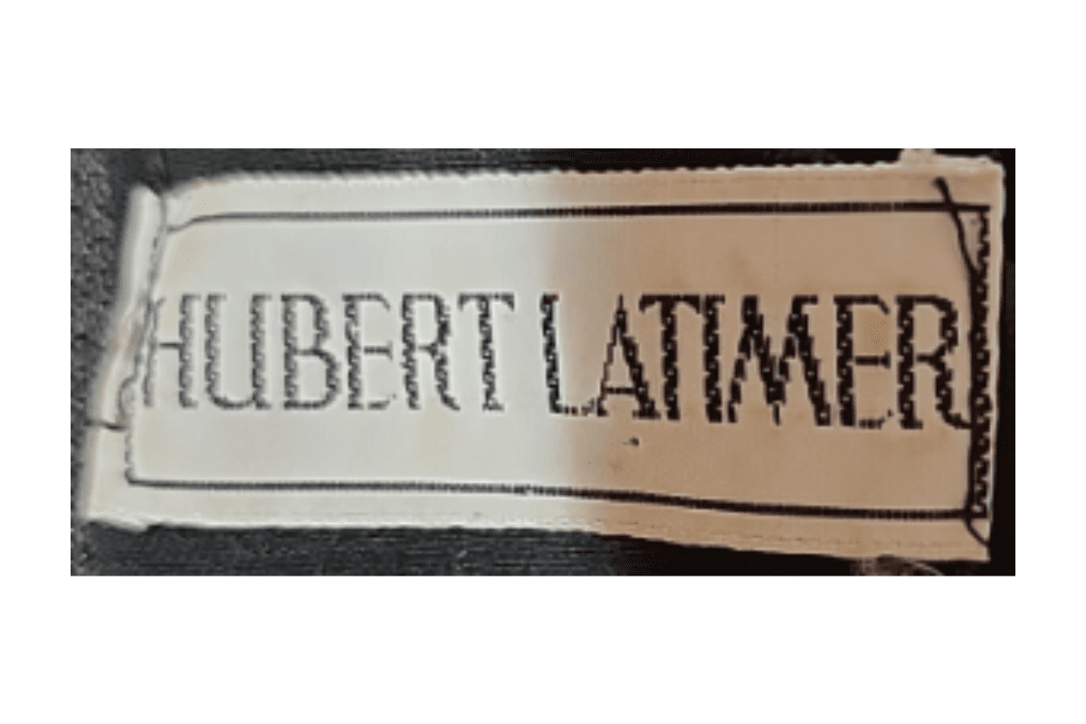 1970s vintage Hubert Latimer tags label