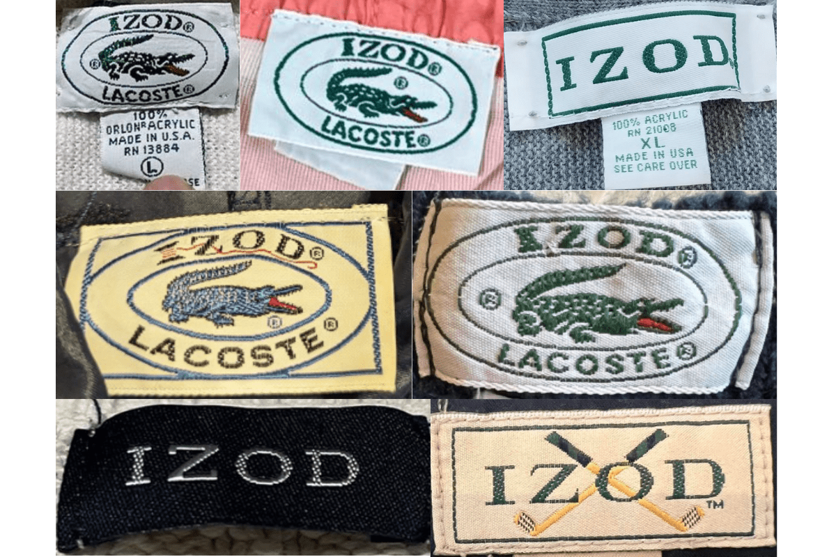1990s vintage Izod tags label