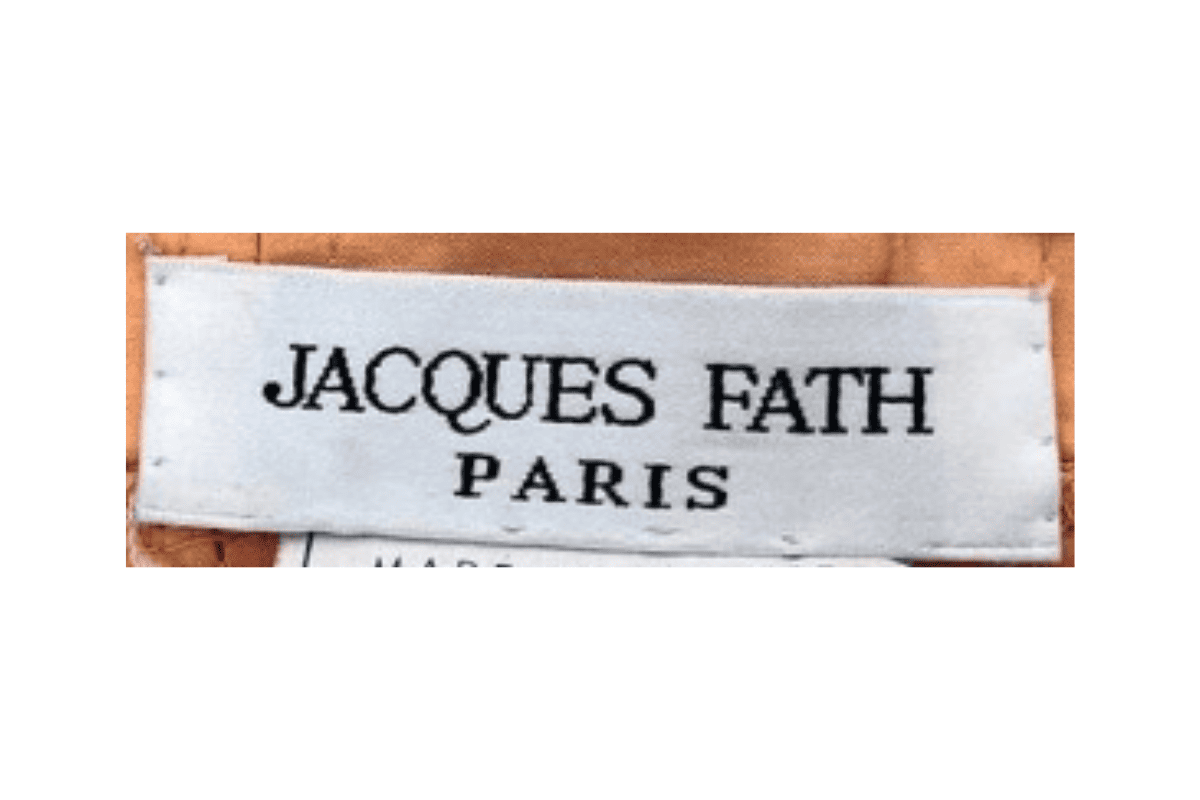 1970s vintage Jacques Fath tags label