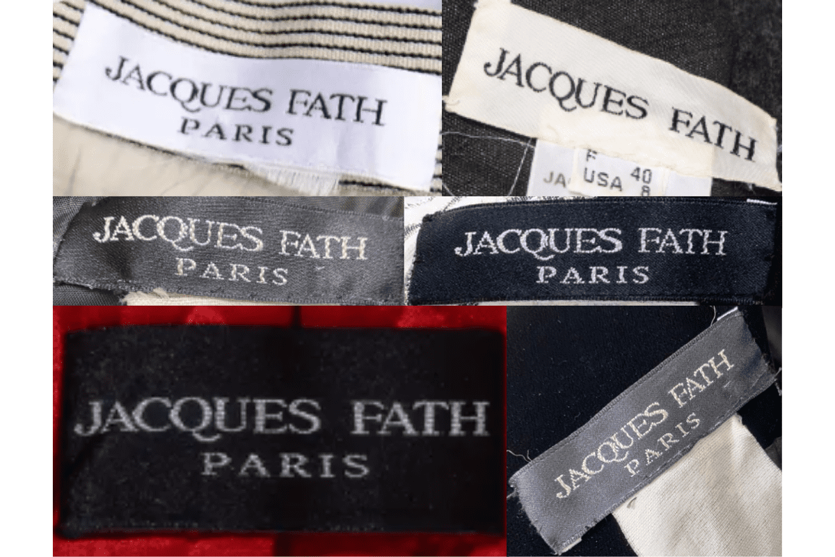 1990s vintage Jacques Fath tags label