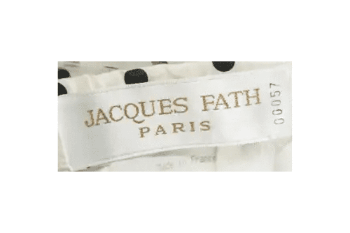 2000s vintage Jacques Fath tags label