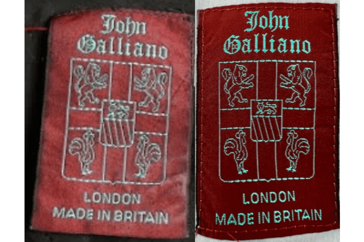 1980s vintage John Galliano tags label