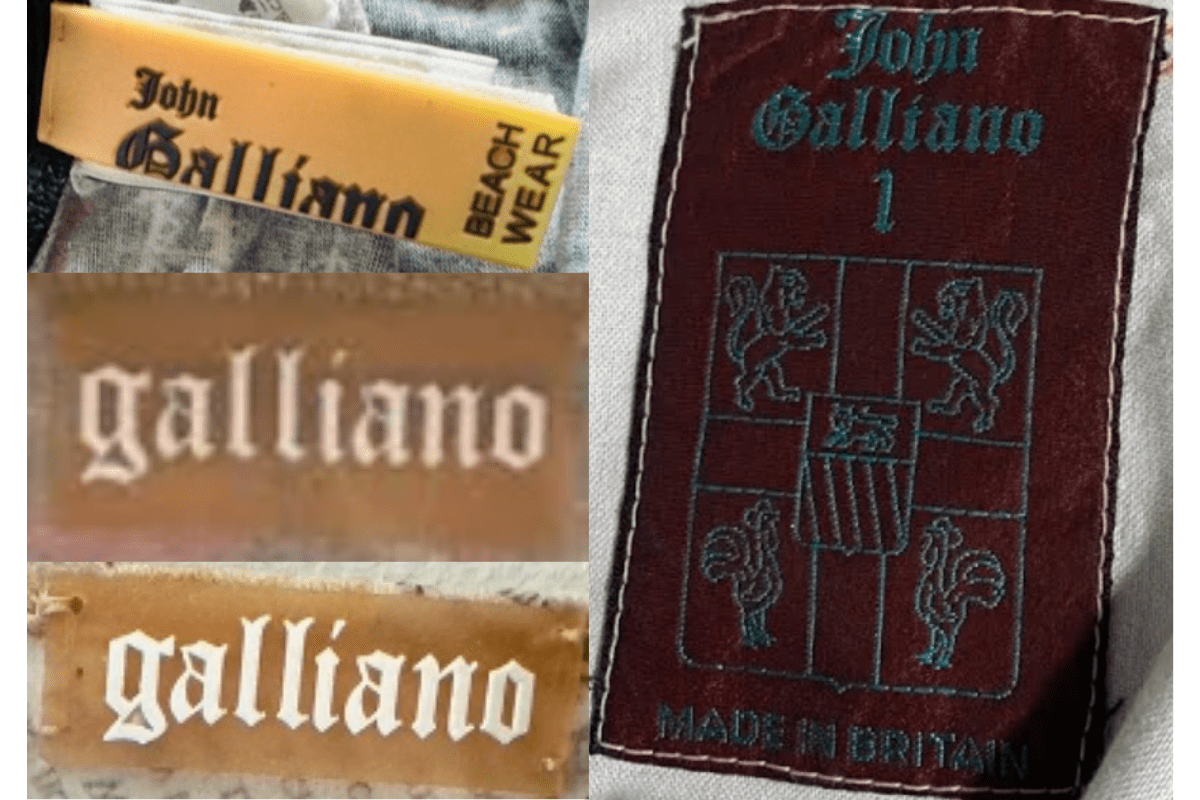 2000s vintage John Galliano tags label
