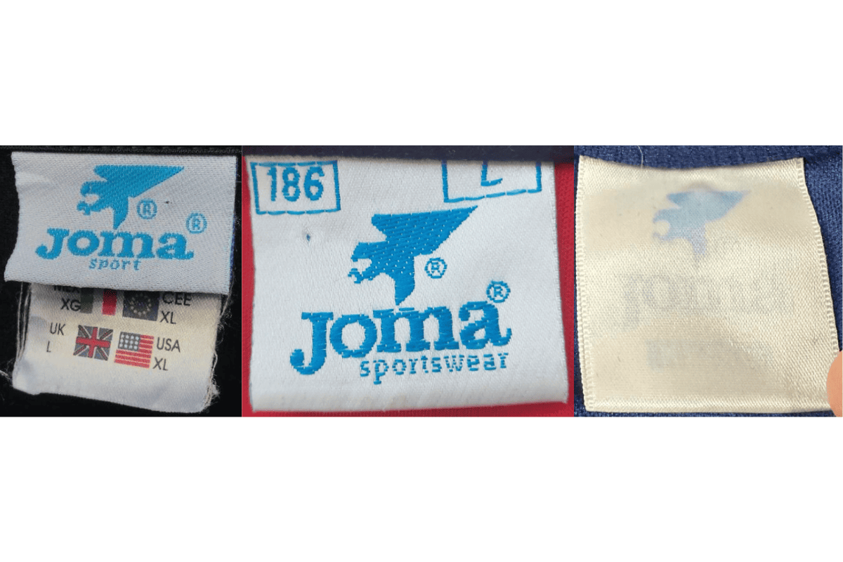 1990s vintage Joma tags label