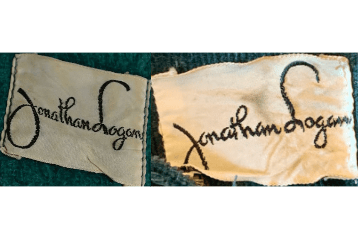 1940s vintage Jonathan Logan tags label