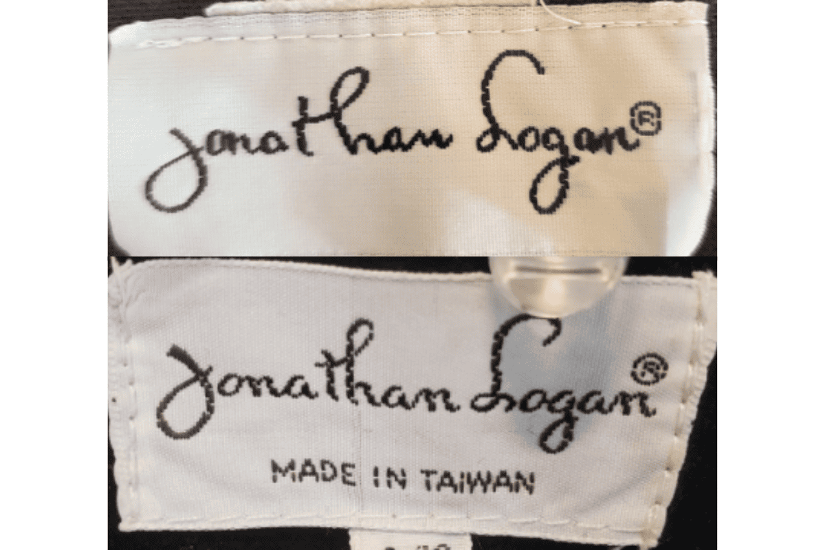 1980s vintage Jonathan Logan tags label