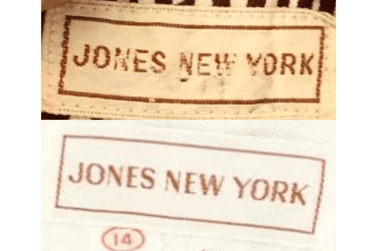 1970s vintage Jones New York tags label