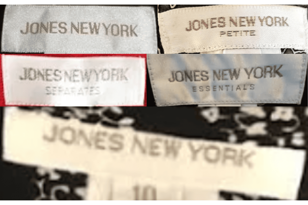 1980s vintage Jones New York tags label