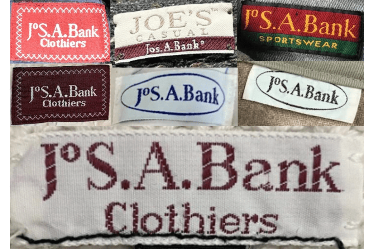 1980s vintage Jos. A. Bank tags label
