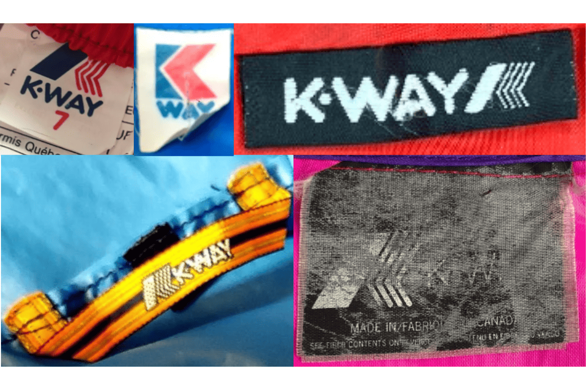 1980s vintage K-Way tags label