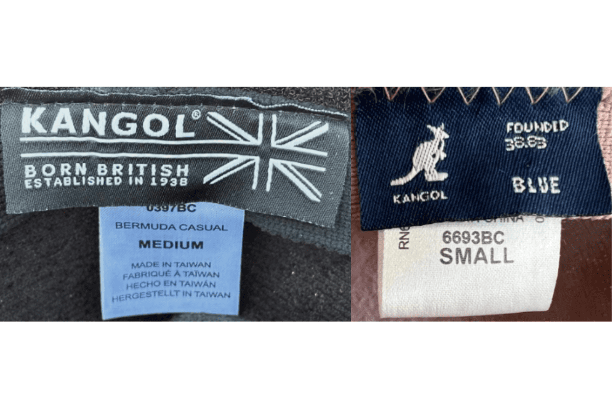 1990s vintage Kangol tags label