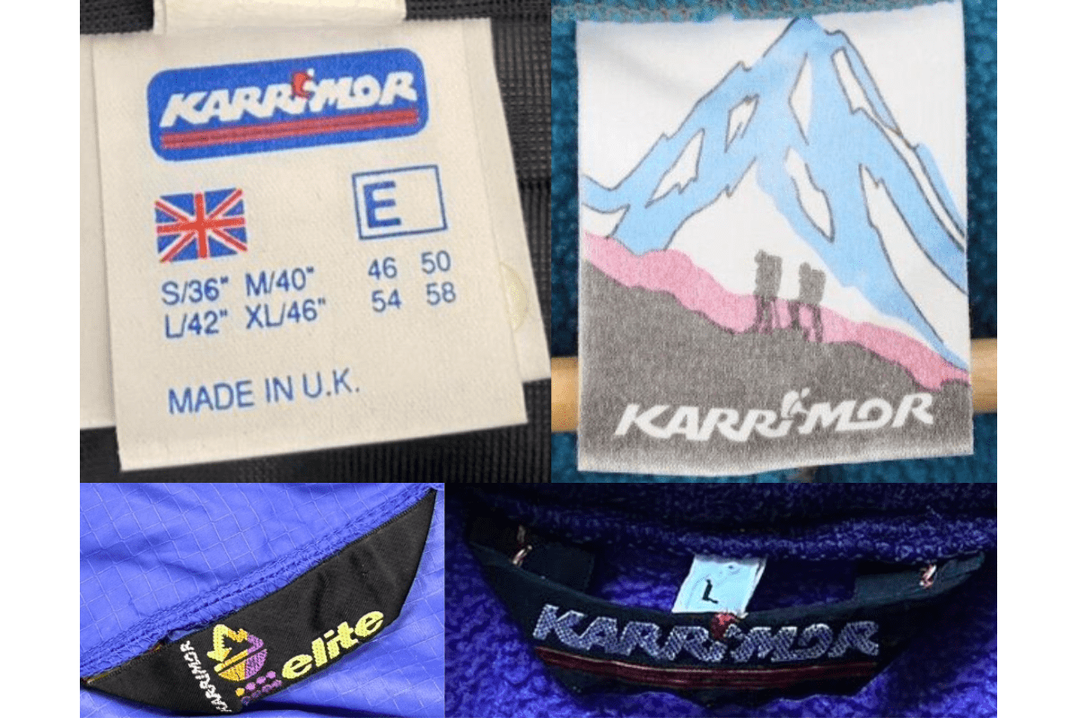 1990s vintage Karrimor tags label