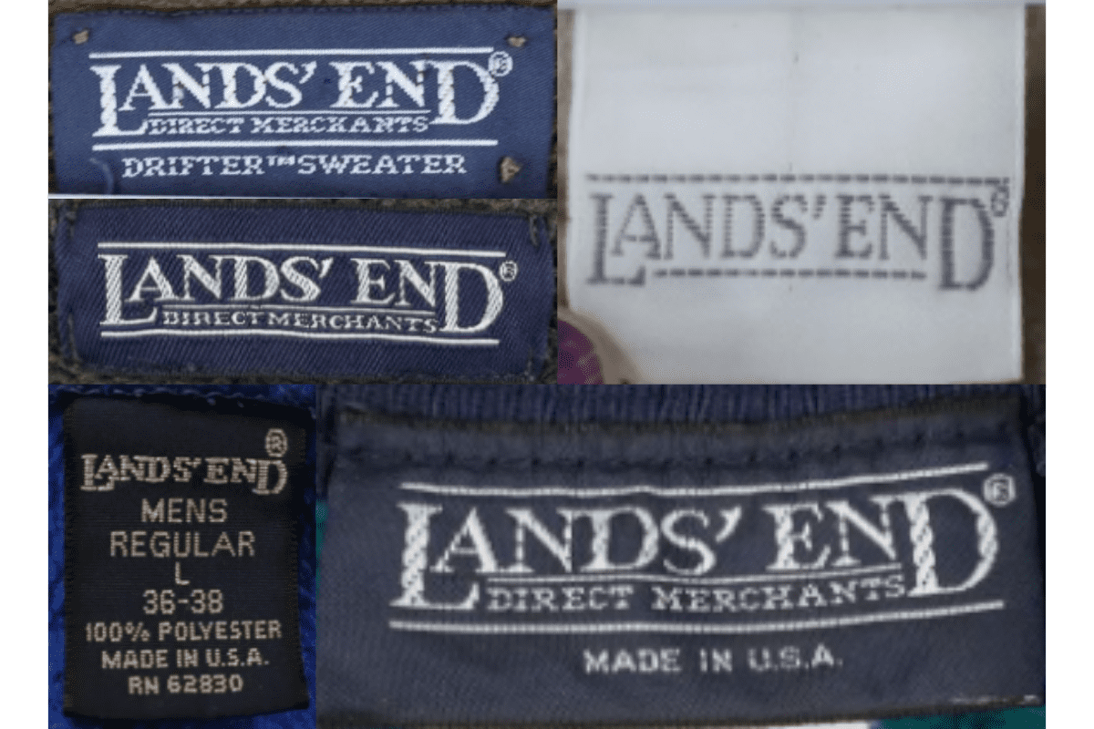 1990s vintage Lands’ End tags label