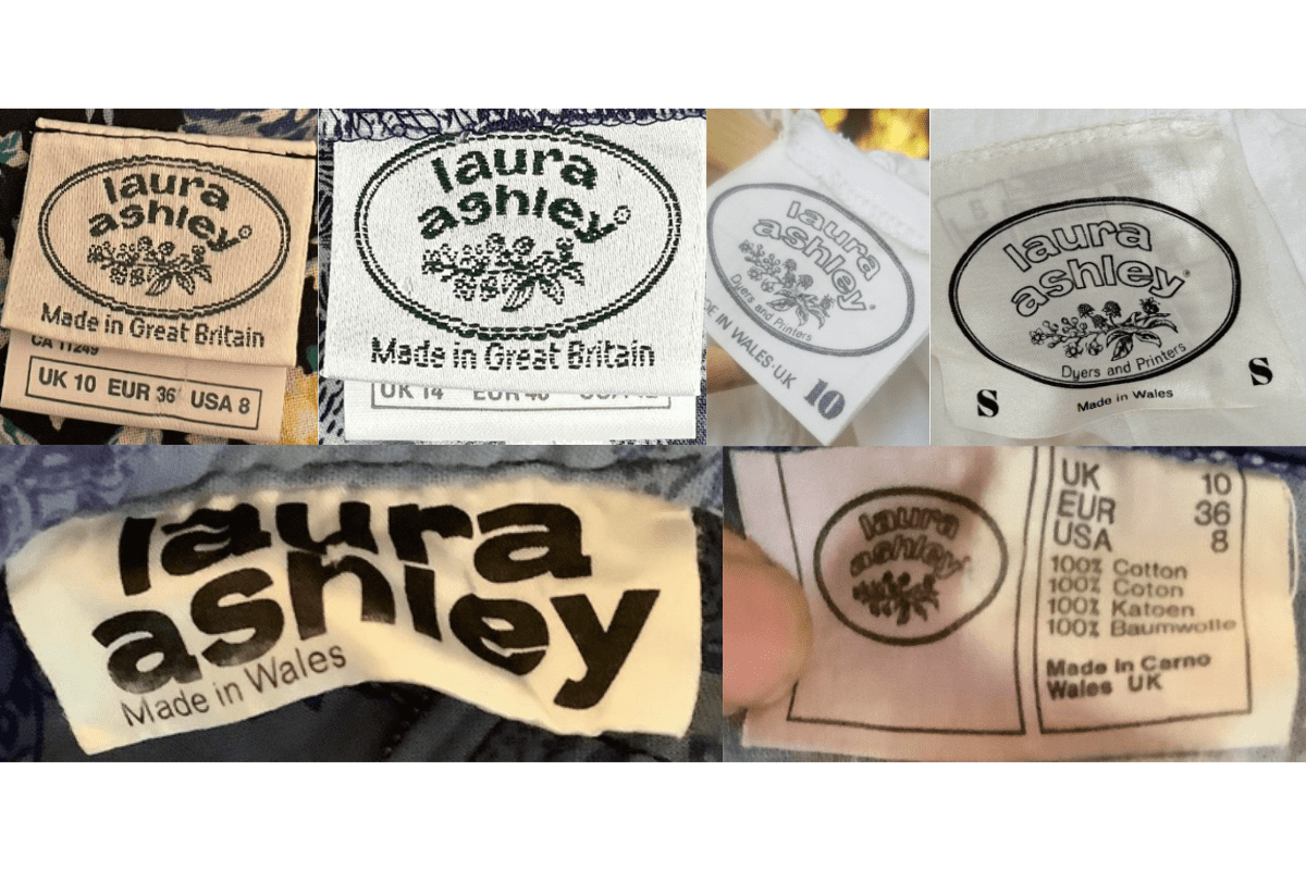 1970s vintage Laura Ashley tags label