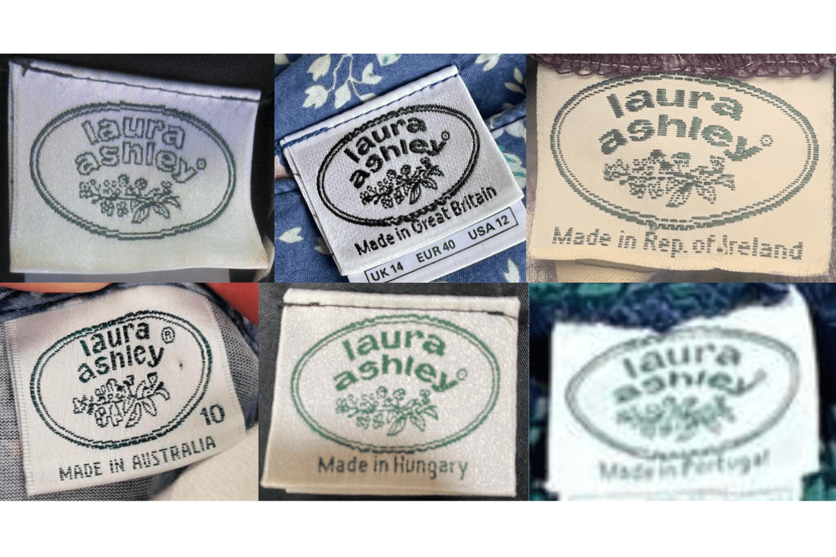 1980s vintage Laura Ashley tags label