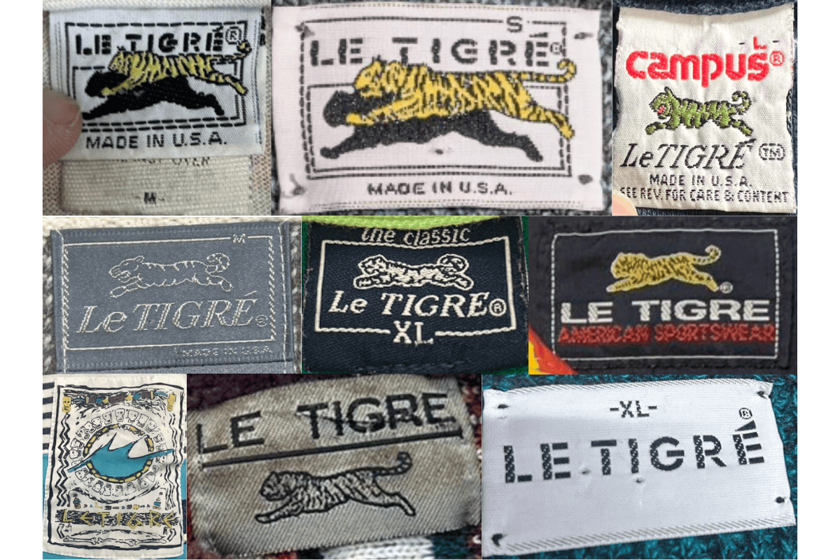 1990s vintage Le Tigre tags label
