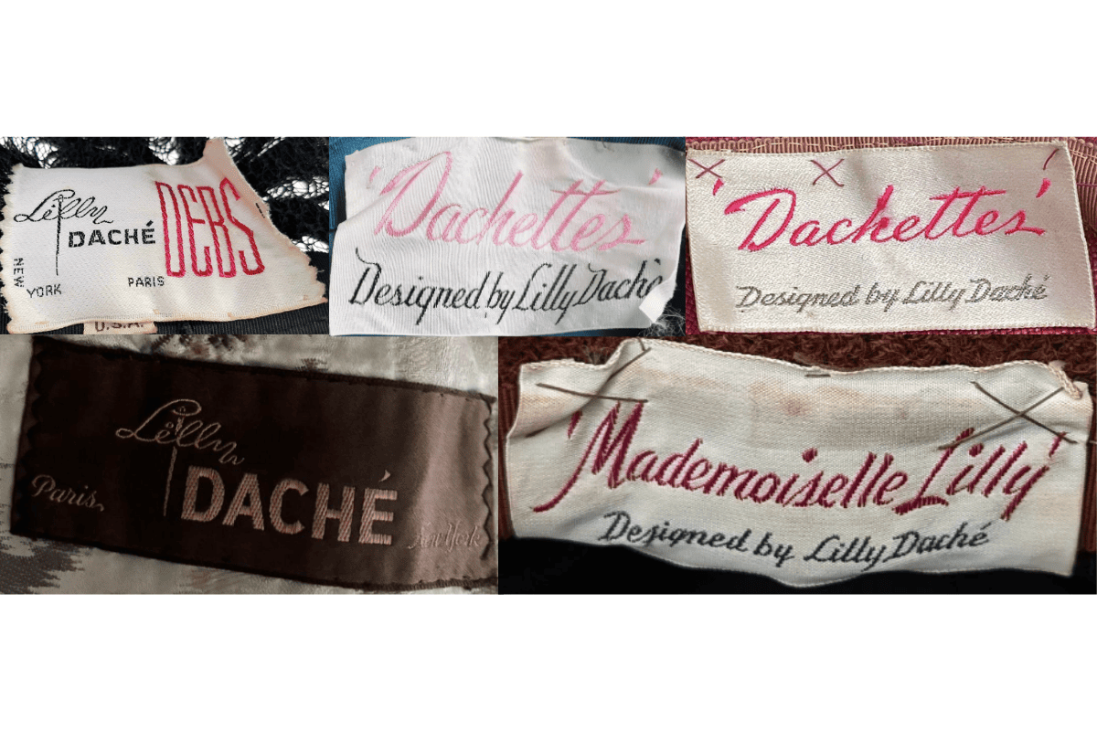 1950s vintage Lilly Daché tags label