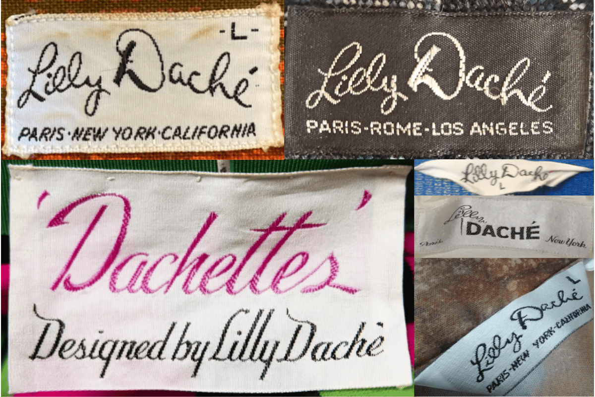1960s vintage Lilly Daché tags label