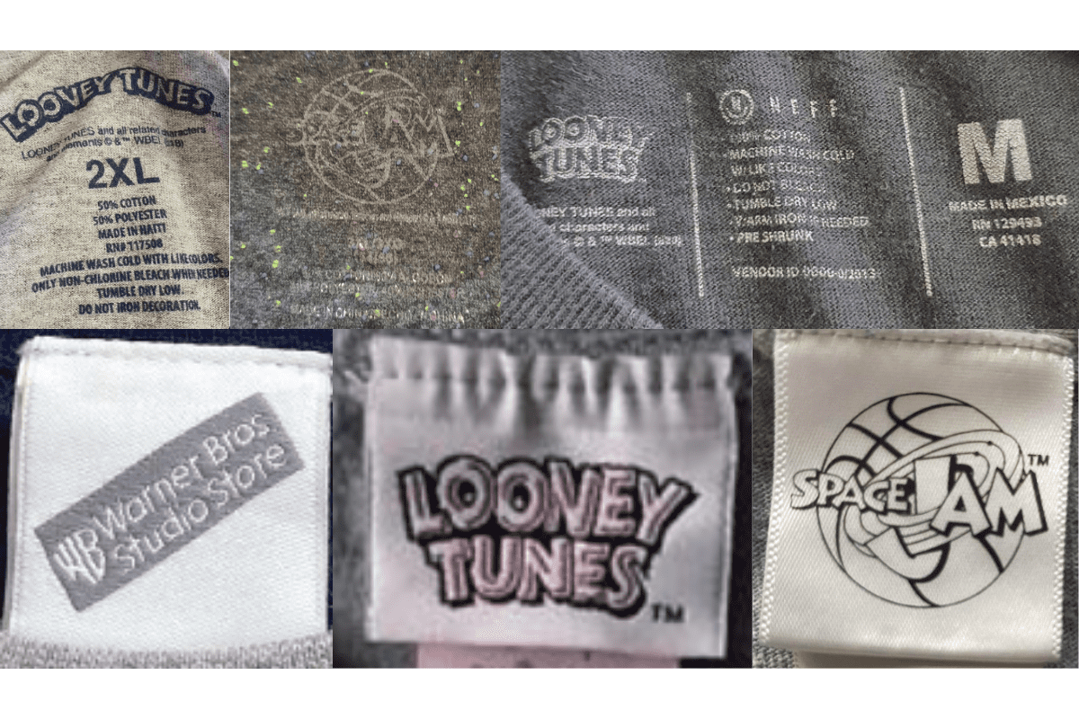 2010s vintage Looney Tunes tags label
