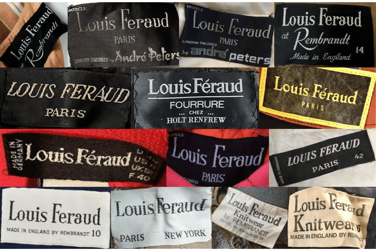 1960s vintage Louis Féraud tags label