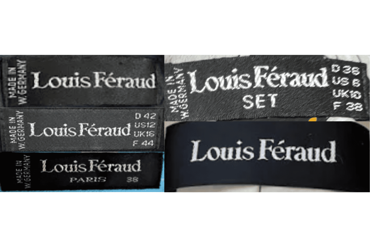 1980s vintage Louis Féraud tags label