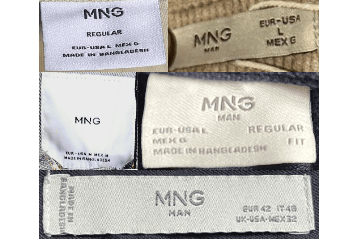 2010s vintage Mango tags label