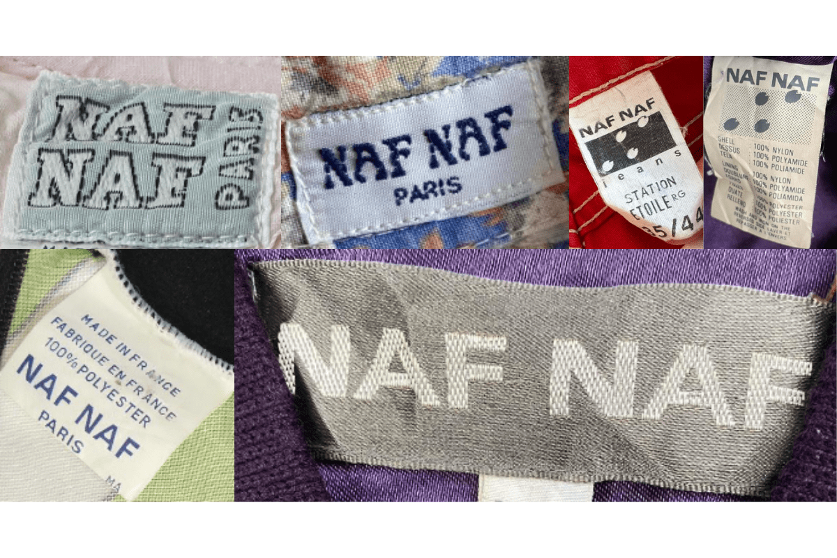 1980s vintage Naf Naf tags label