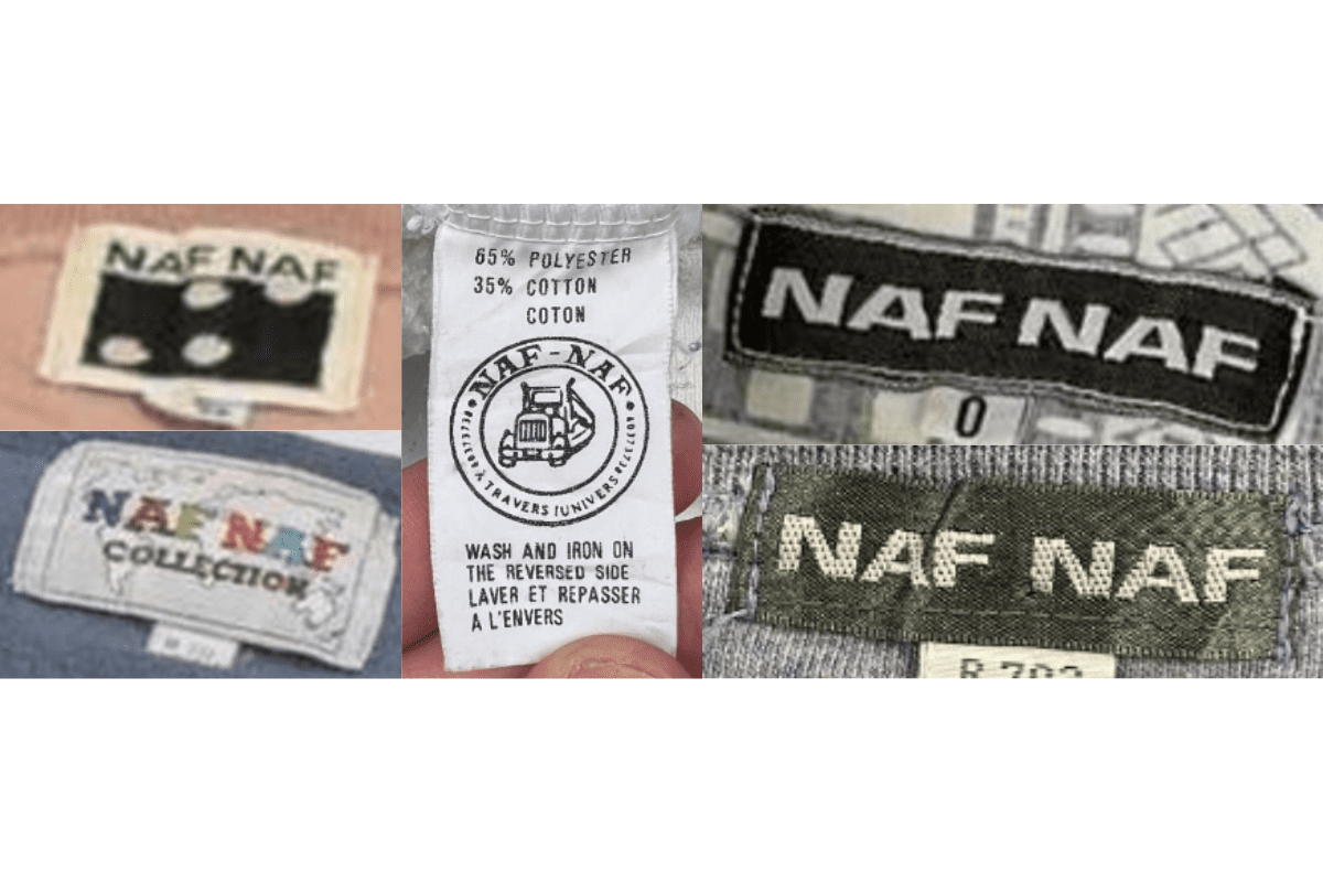 1990s vintage Naf Naf tags label
